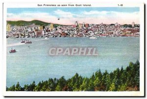 Postcard Old San Francisco as seen from Goat Island