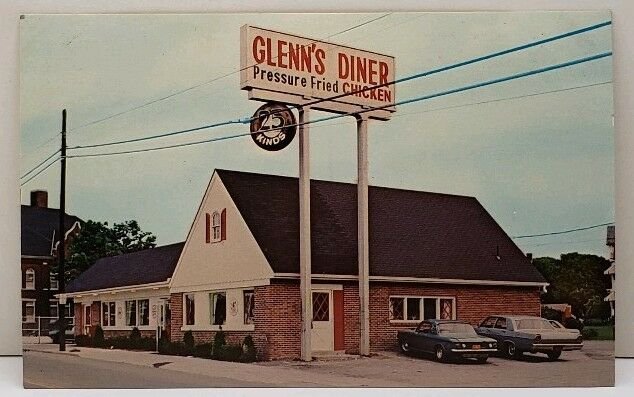 Gettysburg Pa GLENN'S DINER c1970 Pennsylvania Postcard F6