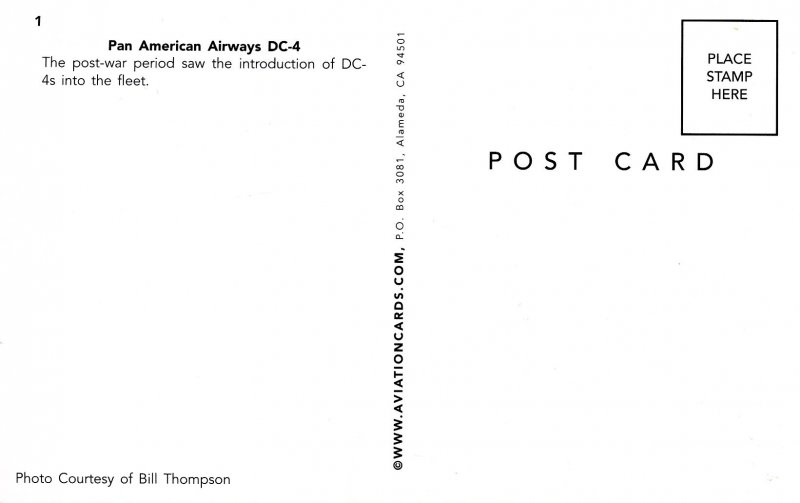 Pan American Airways - DC-4  (aviationcards.com)