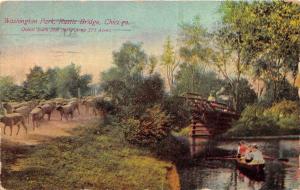 Chicago Illinois 1911 Postcard Washington Park Rustic Bridge