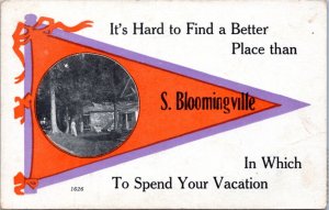 Poscard OH South Bloomingville Pennant - Hard to Find  Place to Spend Vacation