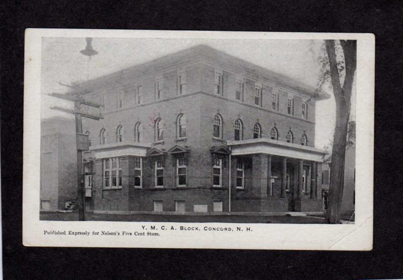 NH YMCA Y M C A Bldg Concord New Hampshire Postcard Vintage UDB