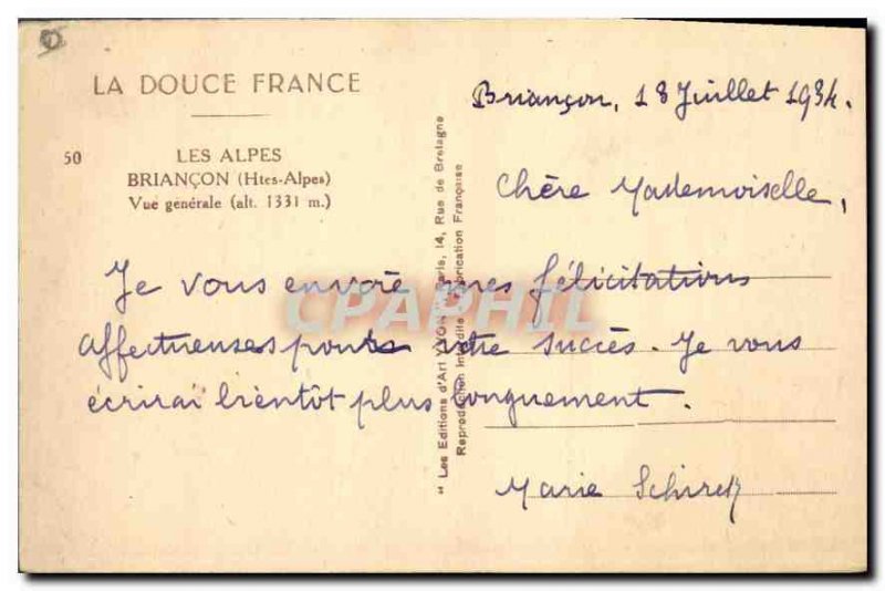 Old Postcard Briancon Htes Alpes General view