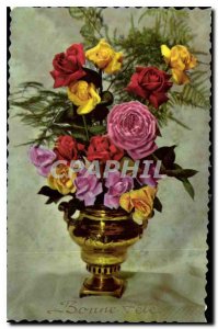 Old Postcard Bonne Fete Flowers