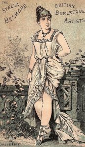 Stella Belmore British Burlesque Artists Greek Fire Trade Card #4 P3