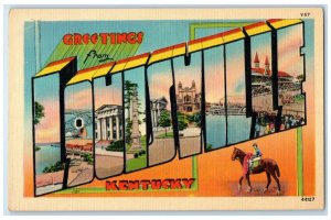 c1940 Greetings From Multiview Exterior Louisville Kentucky KY Vintage Postcard