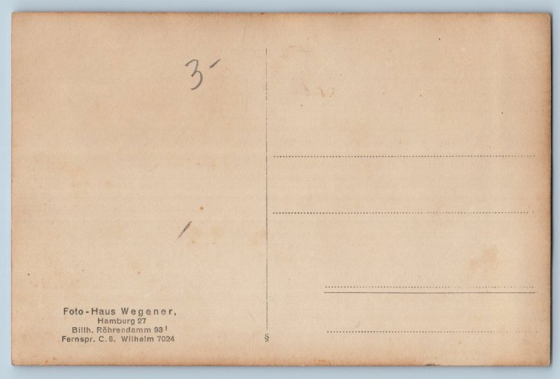 Hamburg Germany Postcard Photo of an Old Woman Sitting Wine c1910 RPPC Photo