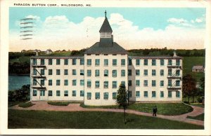 Paragon Button Corp Waldoboro Maine Postcard 1944