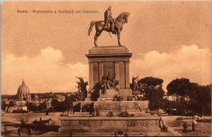 Vtg Roma Monumento a Garibaldi sul Gianicola Rome Italy 1910s Old View Postcard