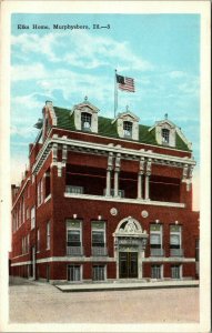 Vintage Elks Home Old Murphysboro Illinois IL Jackson County Antique Postcard