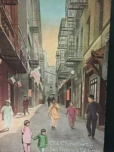 Postcard Antique View of Old China Town in San Francisco, CA.  T7