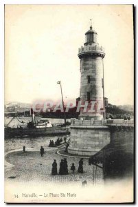 Old Postcard Marseille Lighthouse St. Mary