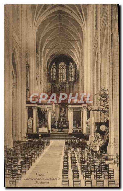 Postcard Old Ghent Interior of St Bavo's Cathedral