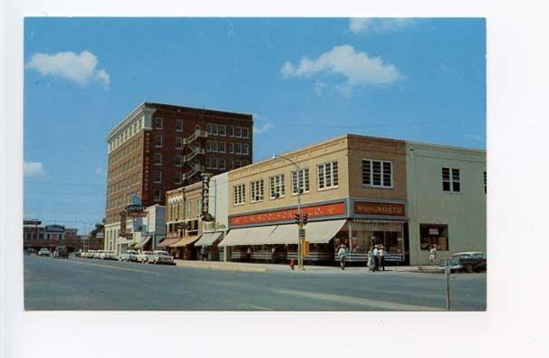 Laverne OK Street View Coca Cola Woolworth Vintage Store Fronts Old Car Postcard