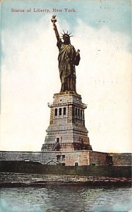 Statue of Liberty New York City, USA 1912 Missing Stamp light postal marking ...