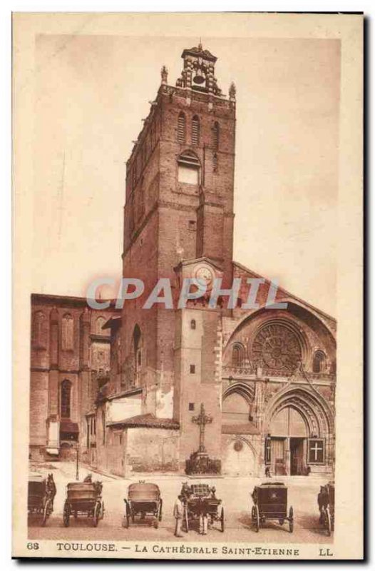 Old Postcard Toulouse Cathedrale Saint Etienne