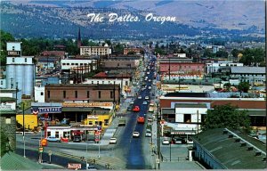 View Overlooking Business Distrit, The Dalles OR Vintage Postcard D22