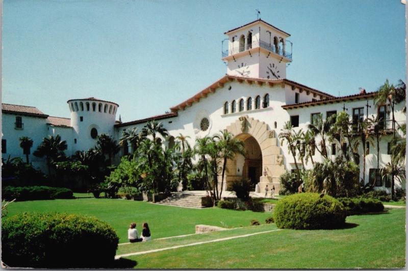 Sunken Gardens Santa Barbara Courthouse CA California Vintage Postcard D51