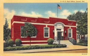 LAUREL, DE Delaware  POST OFFICE  Sussex County  c1940's Curteich Linen Postcard