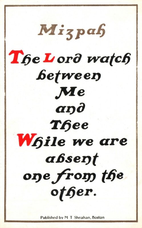 Vintage Postcard Sheahan's Good Mottos Religious Saying Inspiring Verses