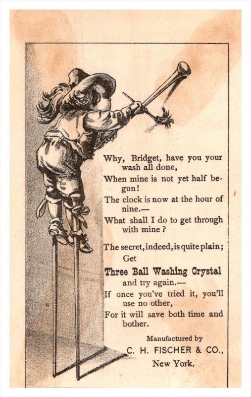 Trade card New York Three ball Washing Crystal, Cupid, Closing Gate, Pretty...