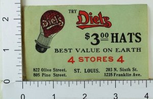 Victorian Label Sticker Diel's Hats $3.00 F30