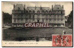 Old Postcard Melun La Prefecture View From Garden