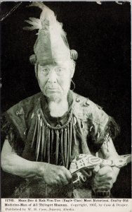 Medicine Man Skan-Doo A Kak-Von-Ton Shaman Alaska AK Postcard E77 *as is