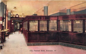 H60/ Evanston Illinois Postcard c1910 Interior City National Bank Building  84