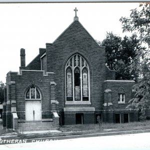 c1950s Missouri Valley, IA RPPC Lutheran Church Chapel Real Photo Postcard A105