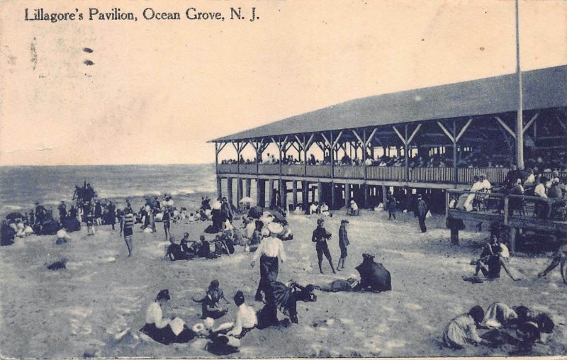 Lillagore's Pavilion, Ocean Grove, N.J. Early Postcard, Used in 1911