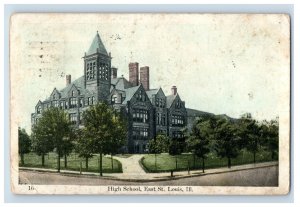 C. 1910 Hand Tinted High School, East St. Louis, Ill. Postcard P222E