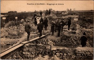 Archeological Work in Progress Fouilles d'Alesia France 1918 Vintage Postcard