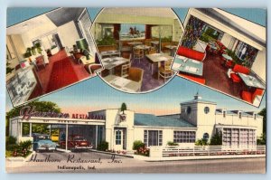 Indianapolis Indiana IN Postcard Hawthorn Restaurant Inc Building Multiview 1940