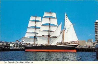 STAR OF INDIA San Diego, CA Maritime Museum c1960s Continental Postcard