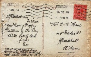 Genealogy Postcard - Cash? - Baker Street - Sparkhill - Birmingham - Ref 3626A