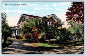 Honolulu Hawaii HI Postcard Pleasanton Hotel Building Exterior View 1910 Vintage