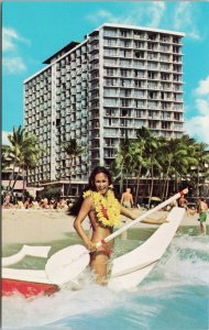 Outrigger Hotel Waikiki Hawaii HI Yong Woman Unused Vintage Postcard F36