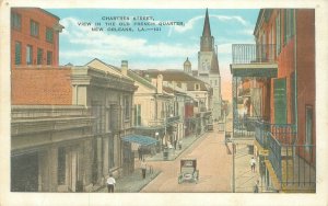 New Orleans Louisiana Chartres Street, French Quarter WB Postcard, Old Car