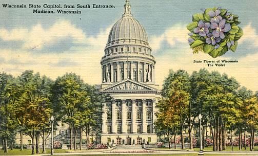 WI - Madison, State Capitol from South Entrance