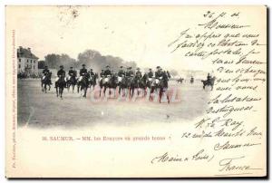 Old Postcard Horse Equestrian Saumur MM the squires in full dress