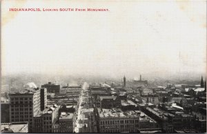 Looking South From Monument Indianapolis Indiana Postcard C072