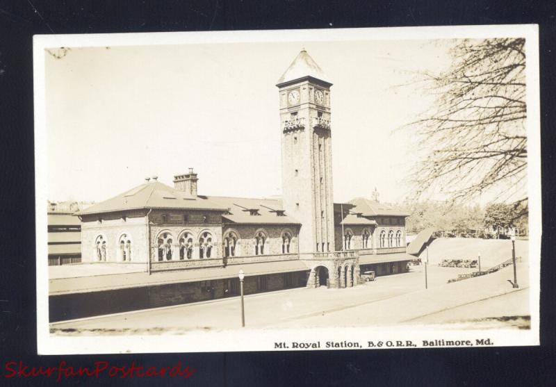 RPPC BALTIMORE MARYLAND B&O RAILROAD STATION MT. ROYAL REAL PHOTO POSTCARD