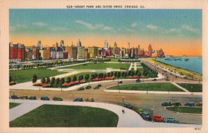 Grant Park Outer Drive Chicago c.1941 Postcard / 2R4-8