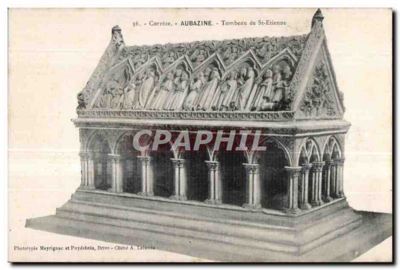 Old Postcard Correze Aubazine Tomb of St Etienne