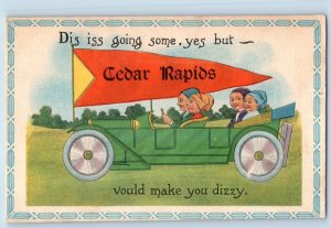 Cedar Rapids Iowa Postcard Dis Iss Going Some Yes Dutch Kids 1913 Pennant Posted