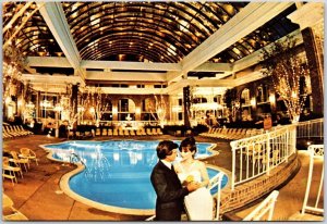 Atlanta Marriott Hotel Georgia GA Courtyard Swimming Pool Hydrotherapy Postcard