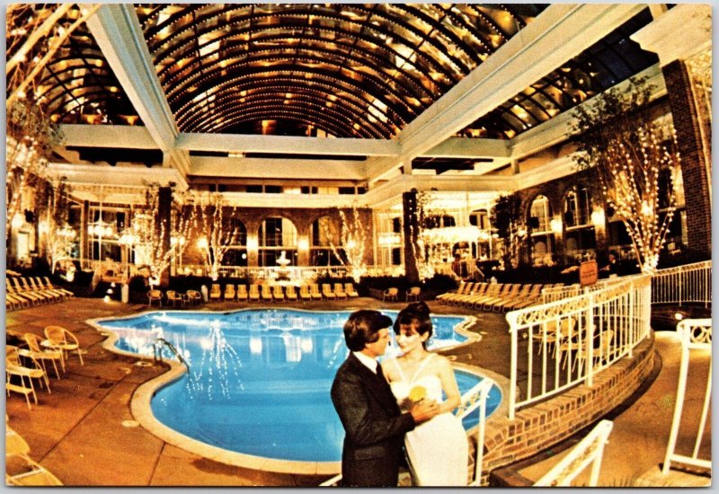 Atlanta Marriott Hotel Georgia GA Courtyard Swimming Pool Hydrotherapy Postcard