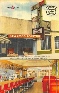 Tillamook OR Fern Cafe Duo-View Linen Postcard