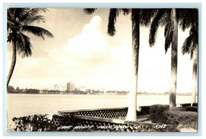 c1930's View Of Lake Worth Palm Beach Florida FL Antique RPPC Photo Postcard